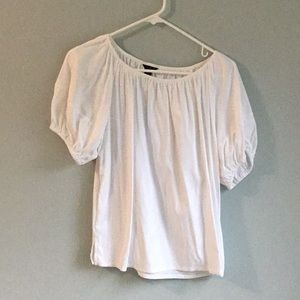Ann Taylor puffy white blouse